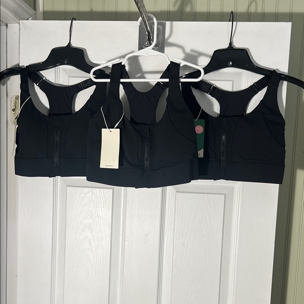 HALARA Black Sports Bra with Front Zipper